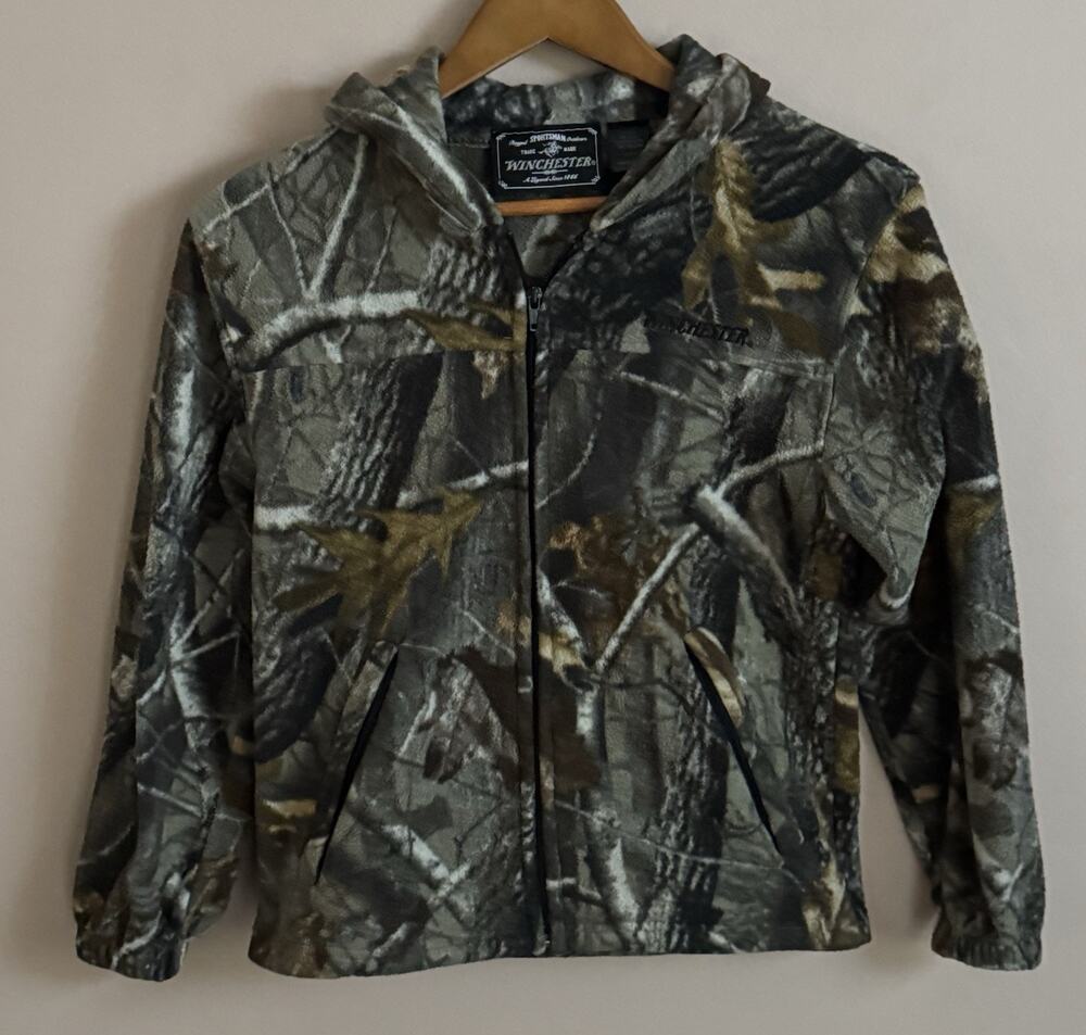 Winchester Youth Camo Full Zip Fleece Hoodie Medium